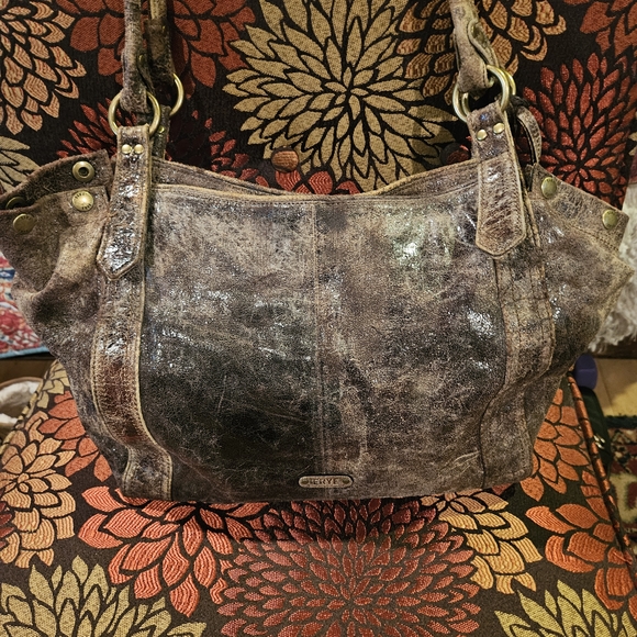 RESERVED For Amanda DO NOT BUY Frye Distressed Brown Studded Shoulder Bag - Picture 5 of 8